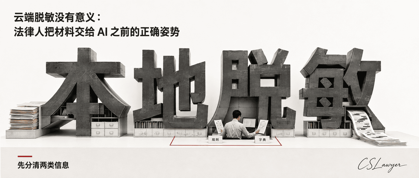 云端脱敏没有意义：法律人把材料交给 AI 之前的正确姿势封面图
