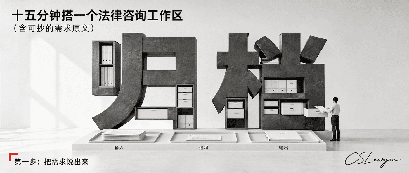 十五分钟搭一个法律咨询工作区（含可抄的需求原文）封面图